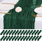 28 Pack Emerald Green Cheesecloth Table Runner 17x108 Inch Semi Sheer Boho Gauze Cheese Cloth Fabric Table Runners, for Wedding Party Baby Shower Birthday Home Decor Garden Farmhouse by Unknown
