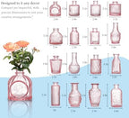 Glass Bud Vases Set of 64 - Pink Assorted Small Mini Glass Vases for Flowers, Crystal Vintage Vase Set, Bulk Centerpieces for Table Décor, Wedding, Home and Events (Pink, 64 Pcs) - Image 6