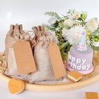 GIOIPC 50PCS 8 x 12 Inch Burlap Gift Bags With Drawstring and Bonus Gift Tags for Wedding Birthday Present Bag,Kitchen Storage Bag - Image 2