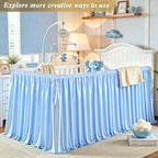14ft Baby Blue Satin Table Skirt for Rectangle Table Teacher Desk Skirt - Image 7