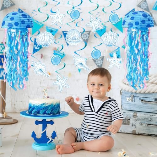 Whaline 30 Pcs 10'' Cartoon Sponge Themed Birthday Party Decor, Jellyfish - Image 4
