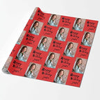 MyPupSocks Custom Picture Wrapping Paper, Happy Birthday with Name Photo Red Personalized Gift Wrap Paper Funny Wrapping Paper Roll 58x23 for Boys Girls Kids Birthday Christmas anniversary 3 Rolls - Image 2