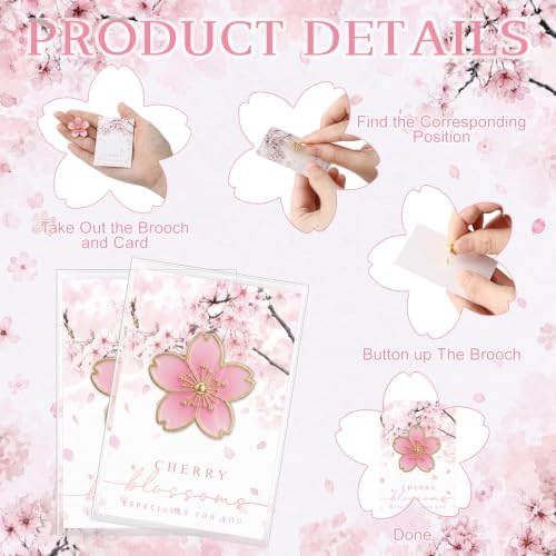 50 Sets Cherry Blossom Party Favors Bulk Enamel Pins Sakura Gifts - Image 3