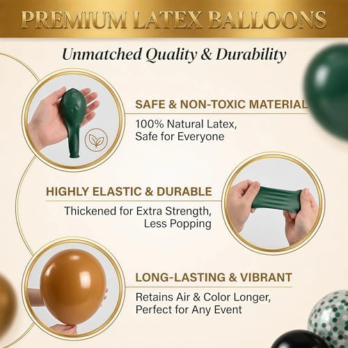 Hiins Green Brown Balloon Stand Kit for Floor and Table with Base for Party Decor - Image 7