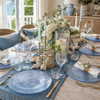Liacere 60Pcs Blue Plastic Plates - Blue Disposable Plates With Gold Rim, Heavy-duty Gold Plates,Water ripples Party Plates Include 30 Dessert-Platos,30 Dinner-Platos for Party ＆ Wedding & Summer - Image 5
