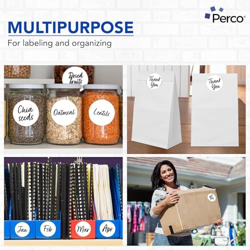 Perco White Perforated Round Circle Dot Sticker 3-Inch Labels — 3 Rolls, 1,500 Stickers - Printable Labels for Logos, Pricing, Instructions & Product Info - Made in USA - Image 3