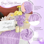 Lavender Boho Cheesecloth Table Runner 12 Pack 17x108 Inch Sheer Gauze - Image 3