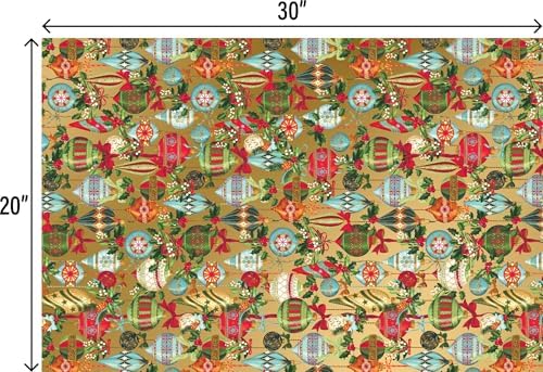 Jillson & Roberts Printed Christmas Gift Tissue 20" x 30", Ornamental Beauty (48 Folded Sheets) - Image 3