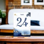 Blue Leafy Wedding Table Number Cardss 1-100 Double Sided For Reception Event Party Baby Shower Birthday 4x6 - Image 2