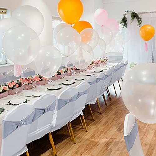 Babenest 50PCS Spandex Chair Sashes Bows with Buckle for Wedding Deco, Grey - Image 2