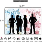 Watercolor Gender Reveal Backdrop Size 10x8 Ft Boy or Girl Pink & Blue Baby Clothes Design Gender Reveal Party Banner, Durable Polyester Photo Booth Background for Baby Shower Decorations - Image 5
