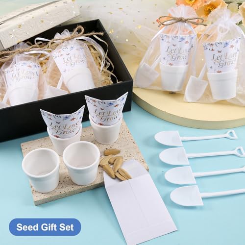 200 PCS Let Love Grow Wedding Favors for Guests Include 50 Flower Seed Packets 50 Pots 50 Organza Bags 50 Garden Shovel for Bridal Shower Wedding Party Favors, No Seeds - Image 4