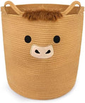 Highland Cute Cow Basket for Nursery,Tall Large Laundry Blanket Gift Basket by Hkojewp