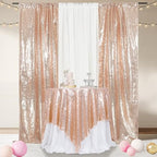 Poise3EHome Rose Gold Sequin Tablecloth 90×90 Inch Square Sequin Fabric Table Cover Overlay for Baby Shower Birthday Party Wedding Holiday Cake Table Decoration - Image 6