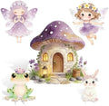 5PCS Purple Fairy First Birthday Decorations, Magical Woodland Cardboard Cutouts Corrugated Plastic Yard Signs Enchanted Garden Themed Party Supplies Princess Baby Shower Photo Props by WelcometoLawnIdyll