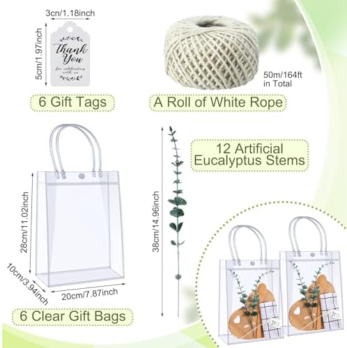 Teenyyou 43 Pcs Baby Shower Game Prizes for Winner Bamboo Cheese Board Spoon Plaid Towel Artificial Eucalyptus Stems Thank You Tag Card Gift Bag for Guest Baby Bridal Shower Wedding Favors(Heart) - Image 3