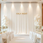 40x10ft Cream Backdrop Curtain Panels for Parties - Wrinkle Free Polyester Photo Curtain Backdrop Wedding Back Drop Fabric Drapes for Party Decorations Background for Photography - Image 3