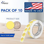 Perco Metallic Gold Perforated Round Circle Dot Sticker 1-Inch Labels — 10 Rolls, 10,000 Stickers - VIP, Reward & Premium Pricing Labels for Events & Packaging - Made in USA - Image 2