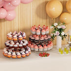3 Tier Acrylic Cupcake Tower, 10" 12" 14" Round Trays - Image 3
