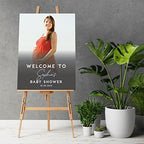 Andaz Press 16"x20" Personalized Canvas Baby Shower Welcome Sign, Custom Photo Rustic Gender Neutral Large Welcome Baby Shower Sign for Easel Stand, Baby Shower Decorations - Image 2