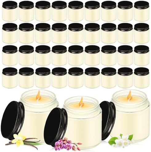 MTLEE 36 Pcs Bulk Candle Mini Mason Jar Candle, Vanilla, Lilac, Jasmine by MTLEE