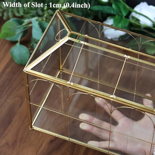 HighFree Glass Wedding Card Box with Lock & Slot (With Arch, Medium) - Image 3