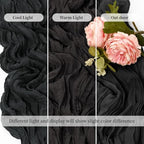 20 Pack Black 17 x 108 Inch Cheesecloth Table Runner - Boho Gauze Sheer Fabric for Wedding Baby Shower Party Home Decor - Image 6