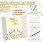Ctosree 31 Pcs Here Comes the Sun Theme Baby Shower Diaper Game 1 Diaper Baby Shower Game Board 7 Diapers 10 Plastic Balls 1 Organza Bag for Bridal Games Boy Girl - Image 2