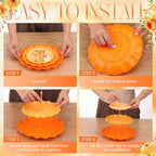 FoldTier 6 Pack Cupcake Stand Set 3 Pcs 3 Tier Gradient Dessert Table Display Stands Cookie Tray Rack 3 X14 in Rectangle Party Trays for Wedding Birthday Tea Party Baby Shower(Orange,Round) - Image 4