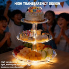 3 Tier Cupcake Stand, 4mm Thick Heavy Duty Acrylic Dessert Table Display Trays, 10" 8" 6" Round Cupcake Holder Decorative Bakery Tower for Wedding, Party, Baby Shower, Event - Image 5