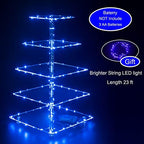 Cupcake Stand, 5-Tier Square Cupcake Holder with LED Light String, Acrylic Cupcake Tower Display-Dessert Tower-Pastry Stand-Cupcake Tier Stand for Wedding, Birthday Party (Blue Light) - Image 3