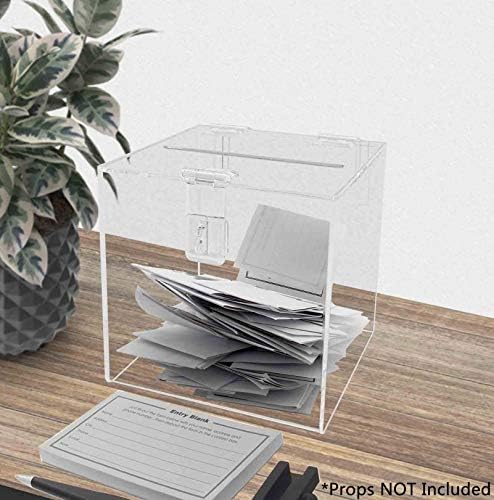 Marketing Holders 6"W Ballot Box Suggestion Top Lock Sign Great for Shows Expos Charity Organizations Countertops Monetary Donations Promotions Complaints - Image 6
