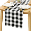 Hiasan Buffalo Plaid Table Runner Black and White 14W x 72L, 1 Piece by Hiasan