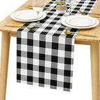 Hiasan Buffalo Plaid Table Runner Black and White 14W x 72L, 1 Piece by Hiasan