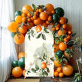 Blush Pink Floral Arch Covers Stretchy Backdrop Citrus Lemon A Little Cutie is on The Way Arch Background Baby Shower Party Decoration (8x4.6ft(240x140cm),GX-2893) by NIVIUS+PHOTO