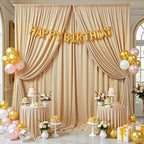 50x12 ft Champagne Backdrop Curtains for Weddings, Birthdays and Photos - Image 6