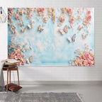 10x8ft Butterfly Floral Backdrop Birthday Colorful Flowers Photo Background for Girls Wedding Birthday Party Girls Princess Butterfly Theme Baby Shower Events Party Decorations Photo Booth Props - Image 3