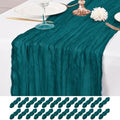 24 Pack Teal Table Runner 10Ft Cheesecloth Table Runner Rustic Gauze Table Runner Romantic Long Sheer Fabric Cheese Cloth Table Runner for Wedding Party Bridal Baby Shower by Lumaycens