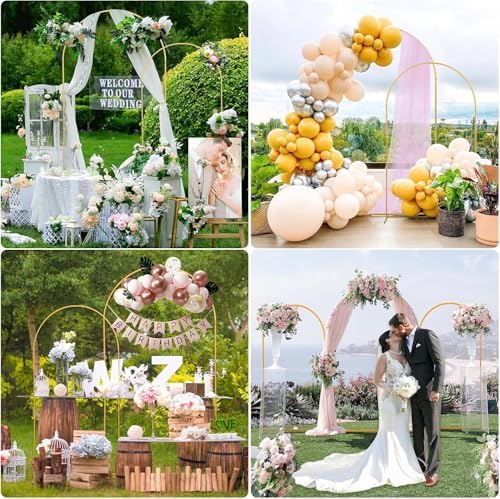 SuuWoee Wedding Arch Backdrop Stand Set of 2 With White Cover (6FT+5FT) - Image 5