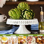 10" x 5.1" White Round Ceramic Cake Stand, Elegant Lace Cake Platter, Dessert Candy Fruit Cupcake Pie Stand, for Birthday Dinner Party Wedding Anniversary Baby Shower Engagement Christmas & Home Decor - Image 6