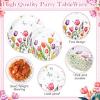 Ziliny Spring Party Decorations, Paper Plates Napkins Cups Serve 50, Tulip - Image 3
