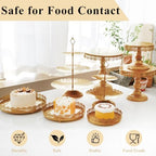 Set of 9 Cake Stands Metal Cupcake Stand Set Multiple Styles Candy Fruit Display Tower Dessert Plate Cake Serving Tray for Birthday Party Wedding Anniversary Baby Shower Engagement (Gold) - Image 3
