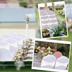 White Chair Sashes 60 Pack Spandex Sashes for Chairs Universal Chair Sashes Bands with Heart Buckle Slider for Wedding Banquet Party Decorations - Image 5