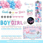 Soccer Gender Reveal Decorations, Baby Boy or Girl Gender Reveal Party Decor, Goals or Bows Backdrop Balloon Banner Tablecloth Cake Topper Box Sash for He or She Sports Gender Reveal Supplies - Image 2