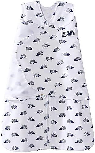 HALO 100% Cotton Sleepsack Swaddle, 3-Way Adjustable Wearable Blanket, TOG 1.5, Navy Hedgehog, Small, 3-6 Months by HALO