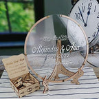 Wedding Guest Book Alternative with Box and Small Hearts,Personalized Round Drop Guest Sign for Rustic Wedding Decorations,Anniversary and Birthday(style2, Circular) - Image 6