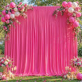 10x10ft Hot Pink Backdrop Curtains for Wedding Parties Wrinkle Free Fuchsia Curtains Photo Backdrop Drapes for Valentines Photography Birthday Baby Shower Soft Fabric Party Backgournd for Photoshoot by Partisky