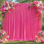 10x10ft Hot Pink Backdrop Curtains for Wedding Parties Wrinkle Free Fuchsia Curtains Photo Backdrop Drapes for Valentines Photography Birthday Baby Shower Soft Fabric Party Backgournd for Photoshoot by Partisky