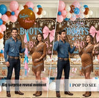 Boots or Bows Gender Reveal Decorations Kit, 7x5ft Polyester Backdrop - Image 5