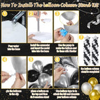 Gejoy Black Silver Balloon Column Stand Kit, Adjustable 1.4-6.6 ft - Image 3